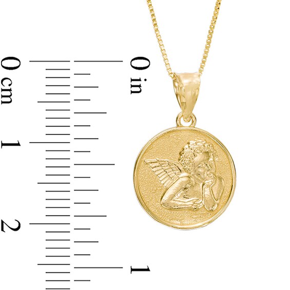 Previously Owned - Guardian Angel Disc Pendant in 10K Gold