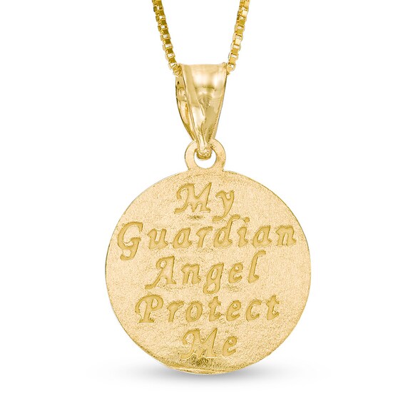 Previously Owned - Guardian Angel Disc Pendant in 10K Gold