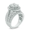 Thumbnail Image 2 of Previously Owned - 3 CT. T.W. Quad Diamond Oval Frame Multi-Row Vintage-Style Engagement Ring in 14K White Gold