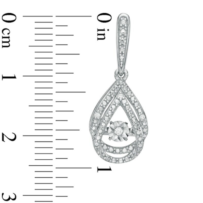 Main Image 2 of Previously Owned - 1/10 CT. T.W. Diamond Accent Teardrop Pendant and Earrings Set in Sterling Silver