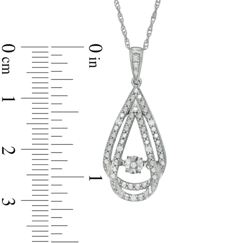 Main Image 3 of Previously Owned - 1/10 CT. T.W. Diamond Accent Teardrop Pendant and Earrings Set in Sterling Silver