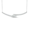 Thumbnail Image 1 of Previously Owned - Ever Us® 1/2 CT. T.W. Two-Stone Diamond Bypass Necklace in 14K White Gold - 17"