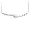 Thumbnail Image 2 of Previously Owned - Ever Us® 1/2 CT. T.W. Two-Stone Diamond Bypass Necklace in 14K White Gold - 17"