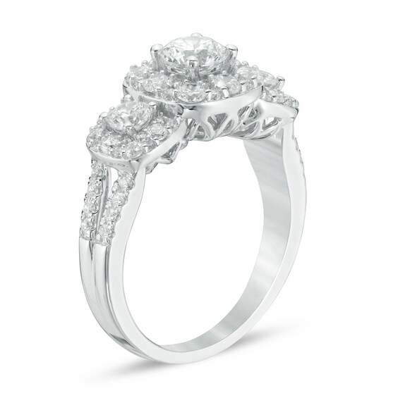 Previously Owned - Love's Destiny by Zales 1-5/8 CT. T.w. Diamond Three Stone Engagement Ring in 14K White Gold