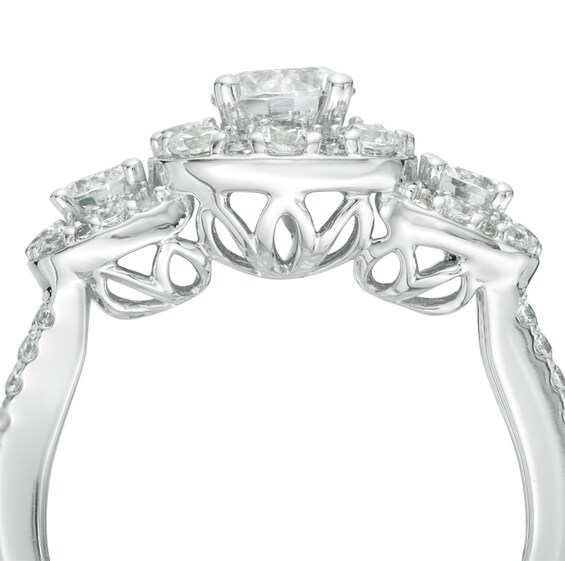Previously Owned - Love's Destiny by Zales 1-5/8 CT. T.w. Diamond Three Stone Engagement Ring in 14K White Gold