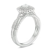 Thumbnail Image 2 of Previously Owned - 3/4 CT. T.W. Diamond Double Cushion Frame Multi-Row Split Shank Engagement Ring in 14K White Gold