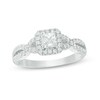 Thumbnail Image 1 of Previously Owned - Celebration Ideal 3/4 CT. T.W. Princess-Cut Diamond Frame Engagement Ring in 14K White Gold (I/I1)