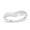 Thumbnail Image 1 of Previously Owned - 1/10 CT. T.W. Diamond Contour Wedding Band in 10K White Gold