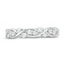 Thumbnail Image 2 of Previously Owned - 3/8 CT. T.W. Diamond Twist Braid Anniversary Band in 10K White Gold