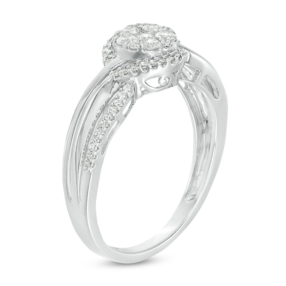 Previously Owned - 1/3 CT. T.w. Composite Diamond Bypass Promise Ring in 10K White Gold
