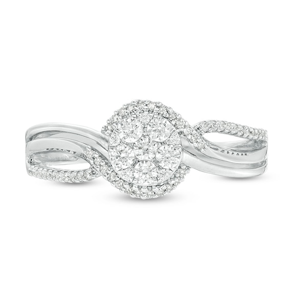 Previously Owned - 1/3 CT. T.w. Composite Diamond Bypass Promise Ring in 10K White Gold