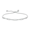Thumbnail Image 1 of Previously Owned - 1/4 CT. T.W. Diamond Alternating Geometric Bolo Bracelet in 10K White Gold - 9.25"