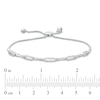 Thumbnail Image 2 of Previously Owned - 1/4 CT. T.W. Diamond Alternating Geometric Bolo Bracelet in 10K White Gold - 9.25"