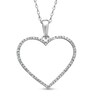 Thumbnail Image 0 of Previously Owned - 1/8 CT. T.W. Diamond Heart Outline Pendant in 10K White Gold