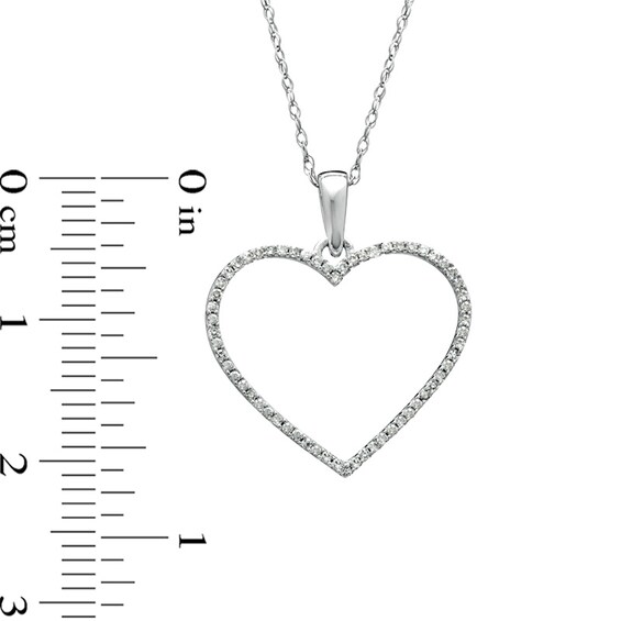 Previously Owned - 1/8 CT. T.w. Diamond Heart Outline Pendant in 10K White Gold