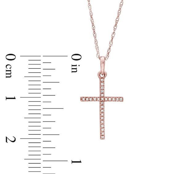 Previously Owned - Diamond Accent Cross Pendant in 10K Rose Gold