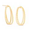 Thumbnail Image 1 of Previously Owned - Cascading Interlocking Oval Drop Earrings in 14K Gold