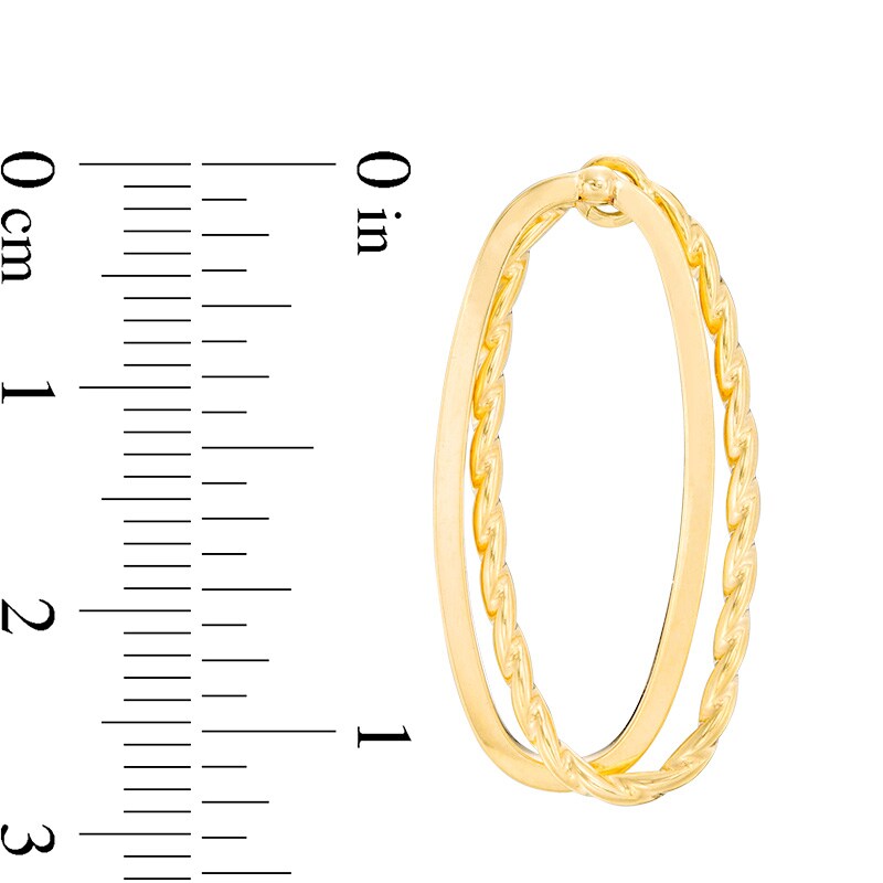 Main Image 2 of Previously Owned - Cascading Interlocking Oval Drop Earrings in 14K Gold