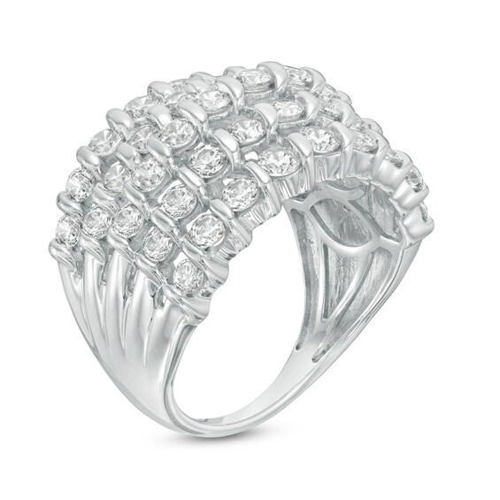 Previously Owned - 2 CT. T.w. Diamond Spiral Multi-Row Anniversary Ring in 10K White Gold