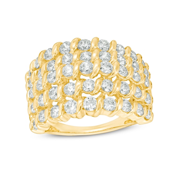 Previously Owned - 2 CT. T.w. Diamond Spiral Multi-Row Anniversary Ring in 10K Gold