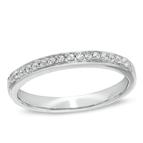Previously Owned - 1/10 CT. T.w. Diamond Wedding Band in 10K White Gold