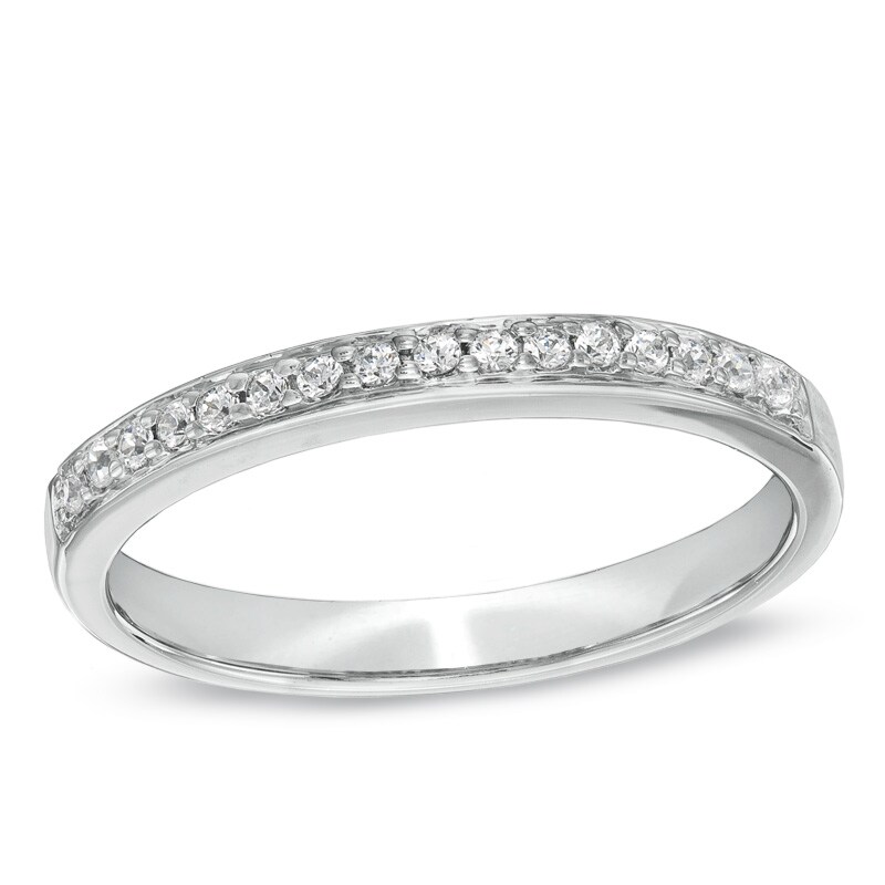 Main Image 1 of Previously Owned - 1/10 CT. T.W. Diamond Wedding Band in 10K White Gold