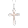 Thumbnail Image 1 of Previously Owned - 1/5 CT. T.W. Diamond Cross Pendant in 10K Two-Tone Gold