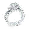 Thumbnail Image 2 of Previously Owned - 2-1/5 CT. T.W. Diamond Frame Three Piece Bridal Set in 14K White Gold