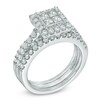 Thumbnail Image 2 of Previously Owned - 1-1/2 CT. T.W. Princess-Cut Quad Diamond Frame Three Piece Bridal Set in 14K White Gold