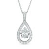 Thumbnail Image 1 of Previously Owned - 1/2 CT. T.W. Pear-Shaped Diamond Frame Pendant in 10K White Gold