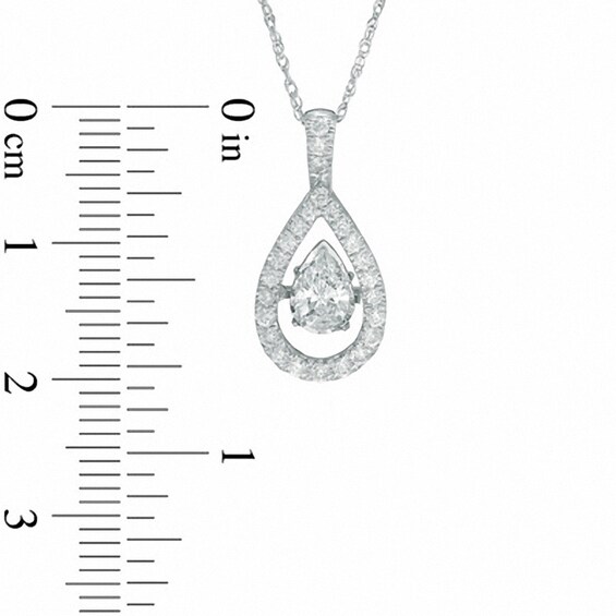 Previously Owned - 1/2 CT. T.w. Pear-Shaped Diamond Frame Pendant in 10K White Gold