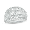 Thumbnail Image 1 of Previously Owned - 2 CT. T.W. Quad Princess-Cut Diamond Multi-Row Engagement Ring in 14K White Gold