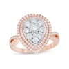 Thumbnail Image 1 of Previously Owned - 1 CT. T.W. Composite Diamond Triple Teardrop-Shaped Frame Engagement Ring in 10K Two-Tone Gold