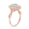Thumbnail Image 2 of Previously Owned - 1 CT. T.W. Composite Diamond Triple Teardrop-Shaped Frame Engagement Ring in 10K Two-Tone Gold