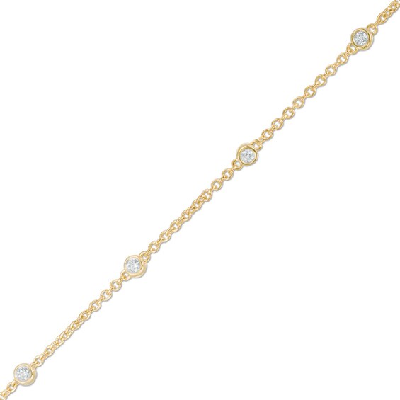 Previously Owned - 1/6 CT. T.w. Diamond Five Stone Station Bracelet in 10K Gold - 7.5"