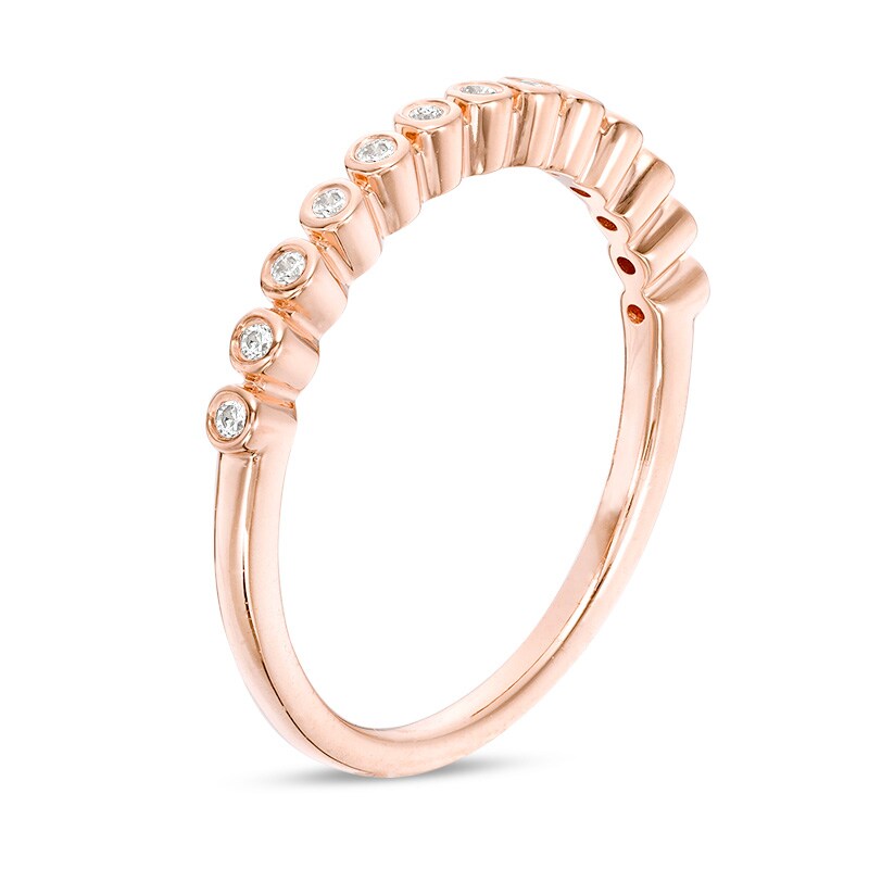 Main Image 3 of Previously Owned - 1/10 CT. T.W. Diamond Bubble Stackable Band in 10K Rose Gold