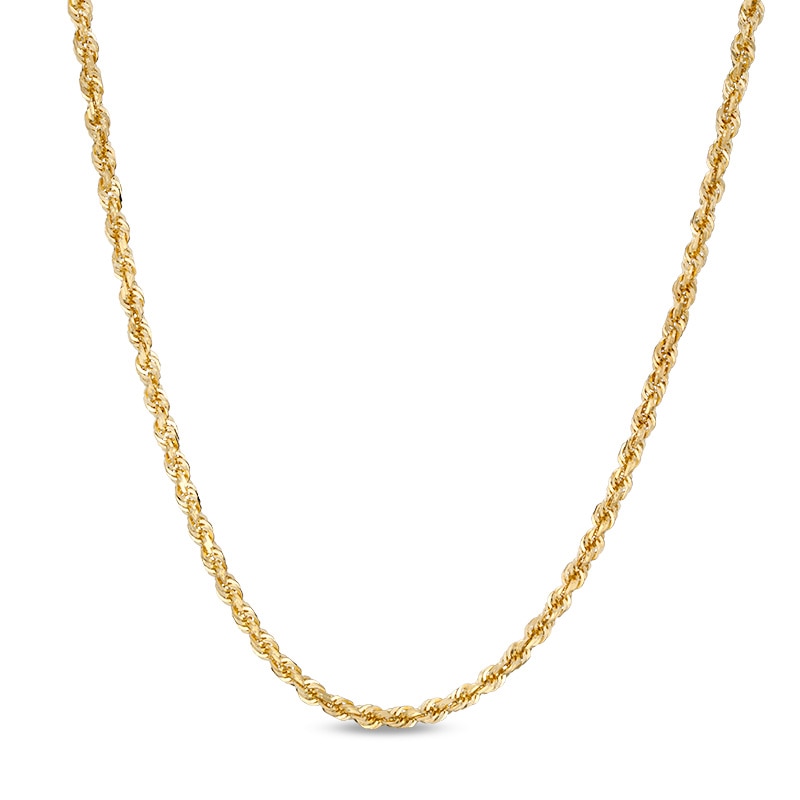 Main Image 1 of Previously Owned - 3.0mm Diamond-Cut Rope Chain Necklace in 10K Gold - 24"