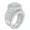 Thumbnail Image 2 of Previously Owned - 4 CT. T.W. Diamond Cluster Frame Three Piece Bridal Set in 14K White Gold
