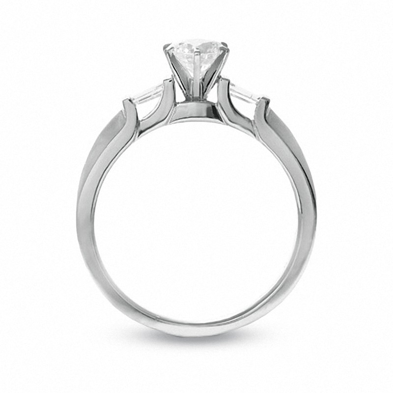 Main Image 3 of Previously Owned - 1/2 CT. T.W. Princess-Cut Diamond Engagement Ring in 14K White Gold
