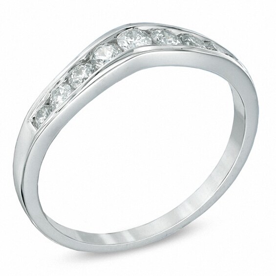 Previously Owned - 3/8 CT. T.w. Diamond Contour Band in 14K White Gold