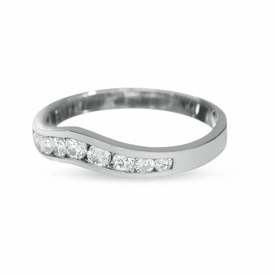 Previously Owned - 3/8 CT. T.w. Diamond Contour Band in 14K White Gold