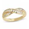 Thumbnail Image 1 of Previously Owned - 1/4 CT. T.W. Diamond Crossover Band in 14K Gold