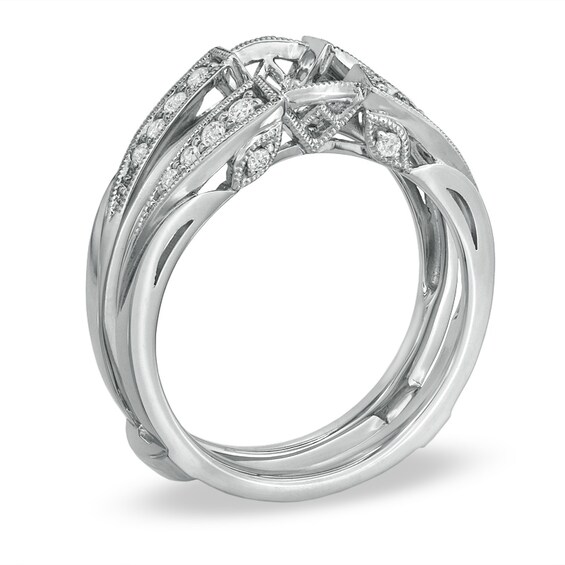 Previously Owned - 1/4 CT. T.w. Diamond Milgrain Solitaire Enhancer in 14K White Gold