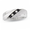 Thumbnail Image 1 of Previously Owned - 1/5 CT. T.W. Enhanced Black and White Diamond Five Stone Band in 10K White Gold