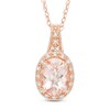 Thumbnail Image 1 of Previously Owned - Oval Morganite and Diamond Accent Frame Pendant in 14K Rose Gold