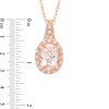 Thumbnail Image 2 of Previously Owned - Oval Morganite and Diamond Accent Frame Pendant in 14K Rose Gold