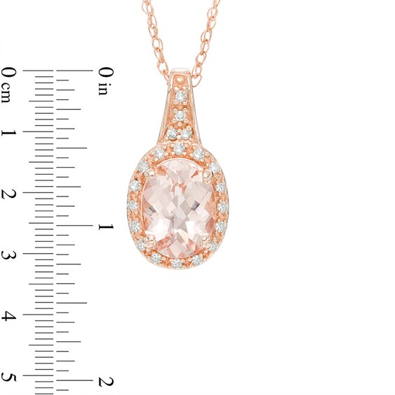 Previously Owned - Oval Morganite and Diamond Accent Frame Pendant in 14K Rose Gold