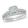 Thumbnail Image 1 of Previously Owned - Celebration Lux® 1-1/5 CT. T.W. Princess-Cut Diamond Bridal Set in 14K White Gold (I/SI2)