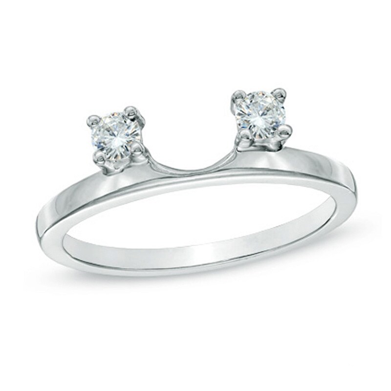 Main Image 1 of Previously Owned - Celebration 102® 1/4 CT. T.W. Diamond Solitaire Enhancer in 18K White Gold (I/SI2)