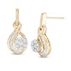 Thumbnail Image 1 of Previously Owned - 3/4 CT. T.W. Composite Diamond Flame Drop Earrings in 10K Gold